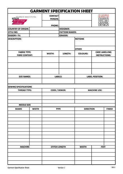 SPECIICATION SHEET 